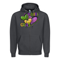 Smoke mardi gras heart Zipper Hoodie - CowGirlArtShop
