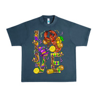 Midnight Navy Love Crawfish Mardi Gras Urban Heavy Tee - BundleAndBundleShop
