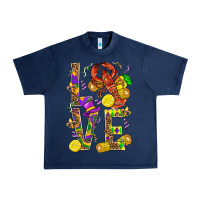 Navy Love Crawfish Mardi Gras Urban Heavy Tee - BundleAndBundleShop