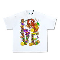 White Love Crawfish Mardi Gras Urban Heavy Tee - BundleAndBundleShop