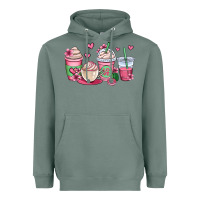 Sage valentines day coffee cups Heavyweight Hoodie - OliviaCreatesArt