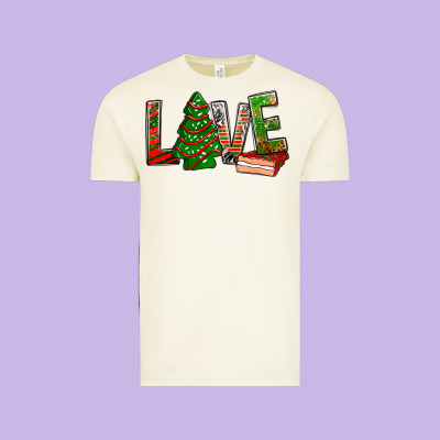 Love Christmas Tree Cake Vintage Tee Designed By Nancycooperartshop