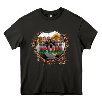 Asphalt soccer mom with serape and leopard Heavy Core Tee - Artiststas