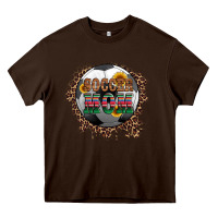 Chocolate Brown soccer mom with serape and leopard Heavy Core Tee - Artiststas