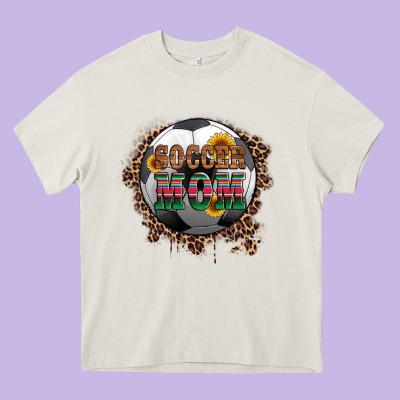 Soccer Mom With Serape And Leopard Heavy Core Tee Designed By Artiststas