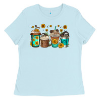 Baby Blue sloth coffee cups Ladies Tee - Jasminsmagicworld