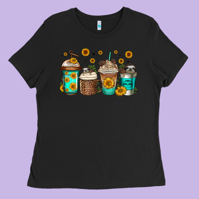 Sloth Coffee Cups Ladies Tee Designed By Jasminsmagicworld
