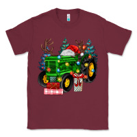 Burgundy farm tractor christmas Classic Tee - MaliasSmallBusiness