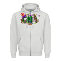Dove Grey cna mardi gras Zipper Hoodie - CowGirlArtShop