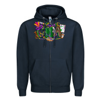 Navy cna mardi gras Zipper Hoodie - CowGirlArtShop