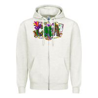 Oatmeal Heather cna mardi gras Zipper Hoodie - CowGirlArtShop