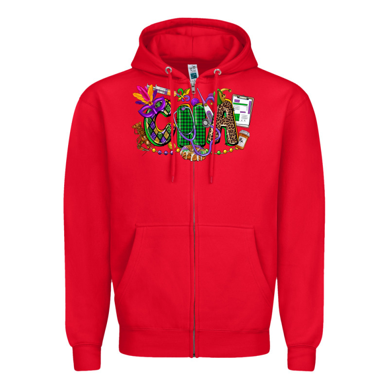 Cna Mardi Gras Zipper Hoodie by CowGirlArtShop | Teevron