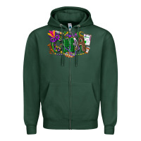 Sports Green cna mardi gras Zipper Hoodie - CowGirlArtShop