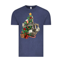 Vintage Denim Festive af Christmas middle finger Vintage Tee - NancyCooperArtShop