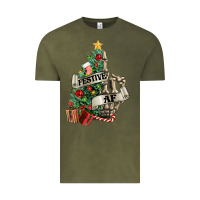 Vintage Olive Festive af Christmas middle finger Vintage Tee - NancyCooperArtShop