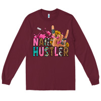 Burgundy nail hustler Long Sleeve Tee - Jasminsmagicworld