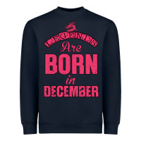 Navy LEGENDS ARE BORN İN DECEMBER Heavyweight Sweatshirt - Bettercallsaul