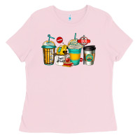 Bubblegum Pink school bus driver coffee cups Ladies Tee - Jasminsmagicworld