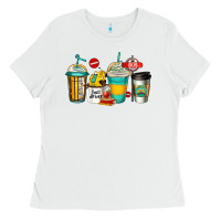 White school bus driver coffee cups Ladies Tee - Jasminsmagicworld