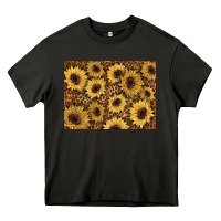 Asphalt sunflower leopard background 3200x2400 Heavy Core Tee - AdoDesignShop