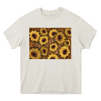 Cream sunflower leopard background 3200x2400 Heavy Core Tee - AdoDesignShop