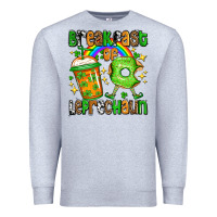 Heather Grey St. Patrick's Breakfast of leprechaun Premium Sweatshirt - OliviaCreatesArt