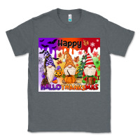 Charcoal Heather happy hallothanksmas gnomies Classic Tee - MaliasSmallBusiness