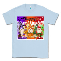 Dusty Blue happy hallothanksmas gnomies Classic Tee - MaliasSmallBusiness