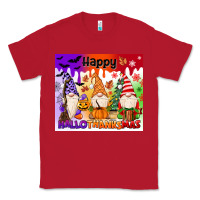 Red happy hallothanksmas gnomies Classic Tee - MaliasSmallBusiness
