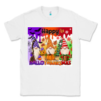 White happy hallothanksmas gnomies Classic Tee - MaliasSmallBusiness