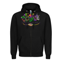 Black cdl mardi gras Zipper Hoodie - CowGirlArtShop