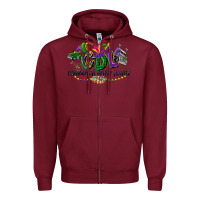 Burgundy cdl mardi gras Zipper Hoodie - CowGirlArtShop
