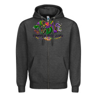 Charcoal Heather cdl mardi gras Zipper Hoodie - CowGirlArtShop