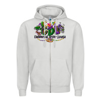 Dove Grey cdl mardi gras Zipper Hoodie - CowGirlArtShop