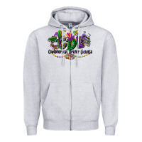 Heather Grey cdl mardi gras Zipper Hoodie - CowGirlArtShop
