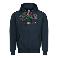 Navy cdl mardi gras Zipper Hoodie - CowGirlArtShop