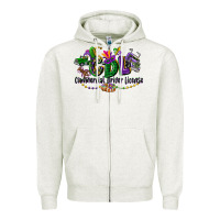 Oatmeal Heather cdl mardi gras Zipper Hoodie - CowGirlArtShop