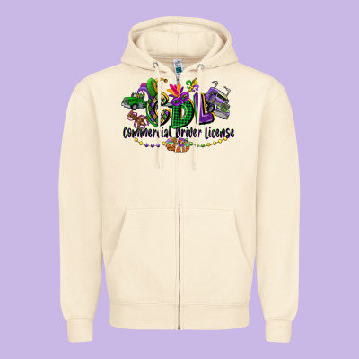 Cdl Mardi Gras Zipper Hoodie Designed By Cowgirlartshop