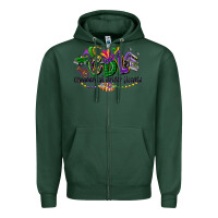 Sports Green cdl mardi gras Zipper Hoodie - CowGirlArtShop