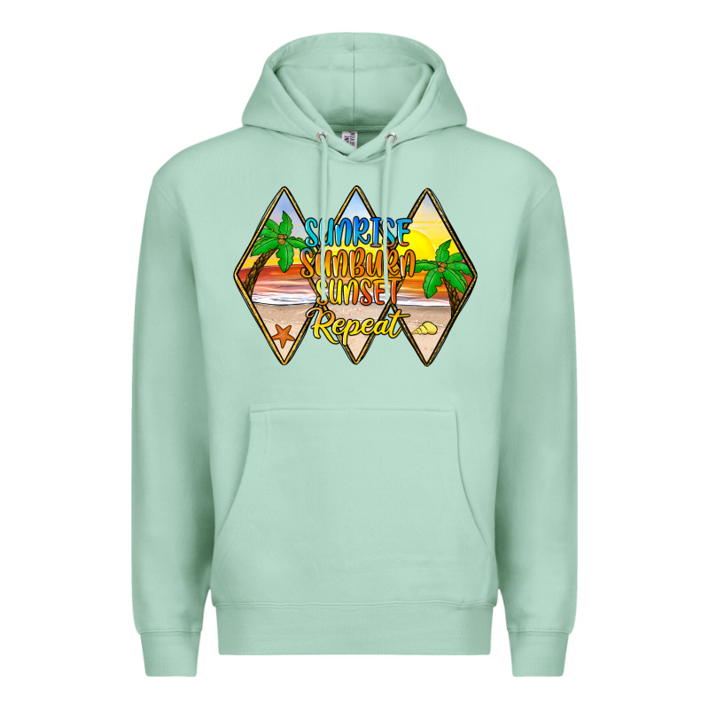 Sunrise Sunburn Sunset Repeat Premium Hoodie by JahusDesignShop | Teevron