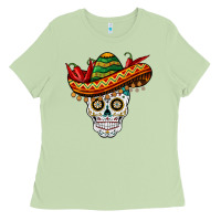 Matcha cinco de mayo sombrero skull Ladies Tee - BarkalooDesign