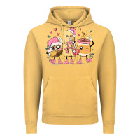 Vintage Mustard mexican christmas pan dulce cartoon characters Vintage Hoodie - MaliasSmallBusiness
