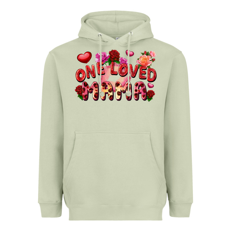 One Loved Mama Valentine's Day Heavyweight Hoodie by FaDigitalArtStudio | Teevron