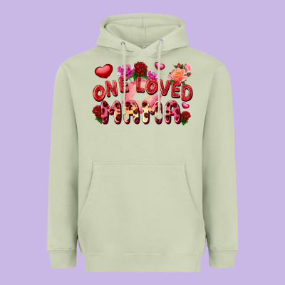 One Loved Mama Valentine's Day Heavyweight Hoodie Designed By Fadigitalartstudio