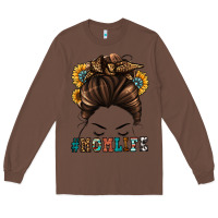 Chestnut mom life messy bun Long Sleeve Tee - Jasminsmagicworld