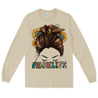 Mushroom mom life messy bun Long Sleeve Tee - Jasminsmagicworld