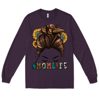 Plum mom life messy bun Long Sleeve Tee - Jasminsmagicworld