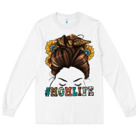White mom life messy bun Long Sleeve Tee - Jasminsmagicworld