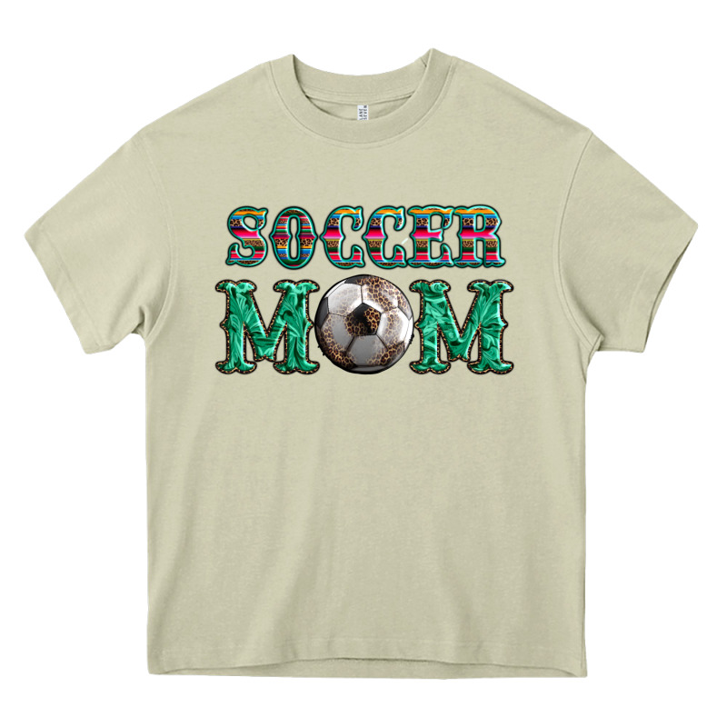 Soccer Mom With Leopard Ball And Serape Leopard Heavy Core Tee by Artiststas | Teevron