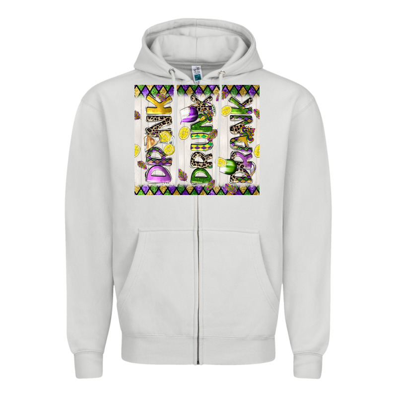 Drink Drunk Drank Tumbler 3 Zipper Hoodie by CowGirlArtShop | Teevron